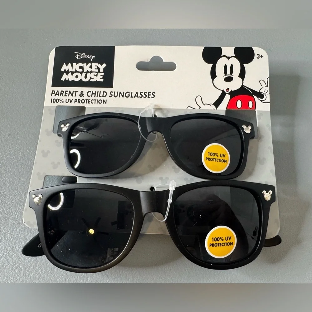 Disney Black Mickey Mouse Parent & Child Sunglasses 2 pc set 100% UV protection